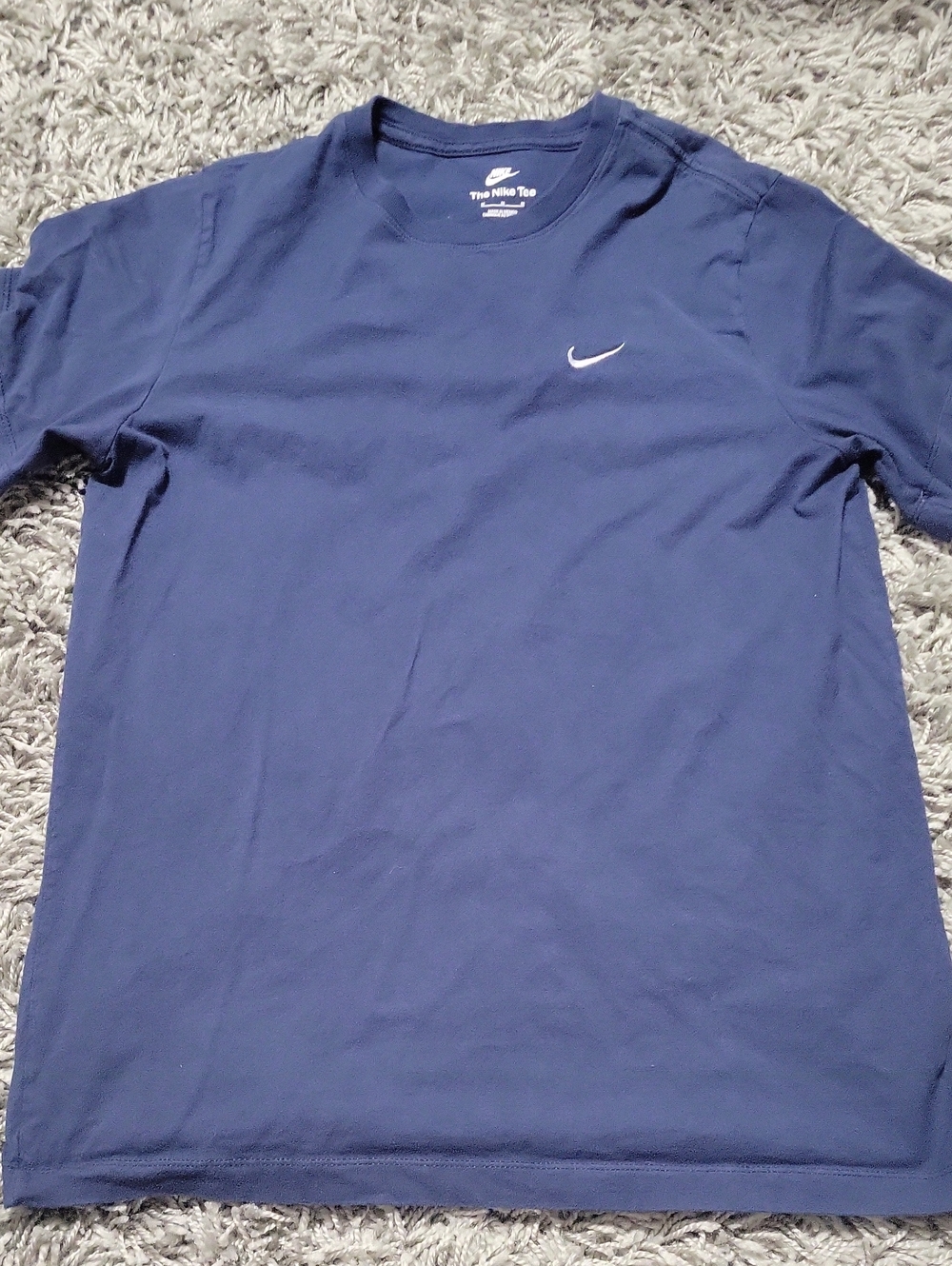 Nike Men’s Navy Crewneck Short-Sleeve Tee with White Swoosh